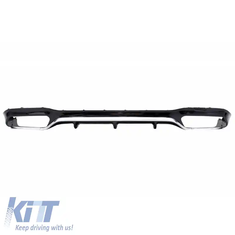 Difuzor pentru bara spate potrivit pentru Mercedes-Benz E-Class W213 16-19 Bara de design A Negru/Chrome Fabricat din plastic ABS 1buc-image-6294983