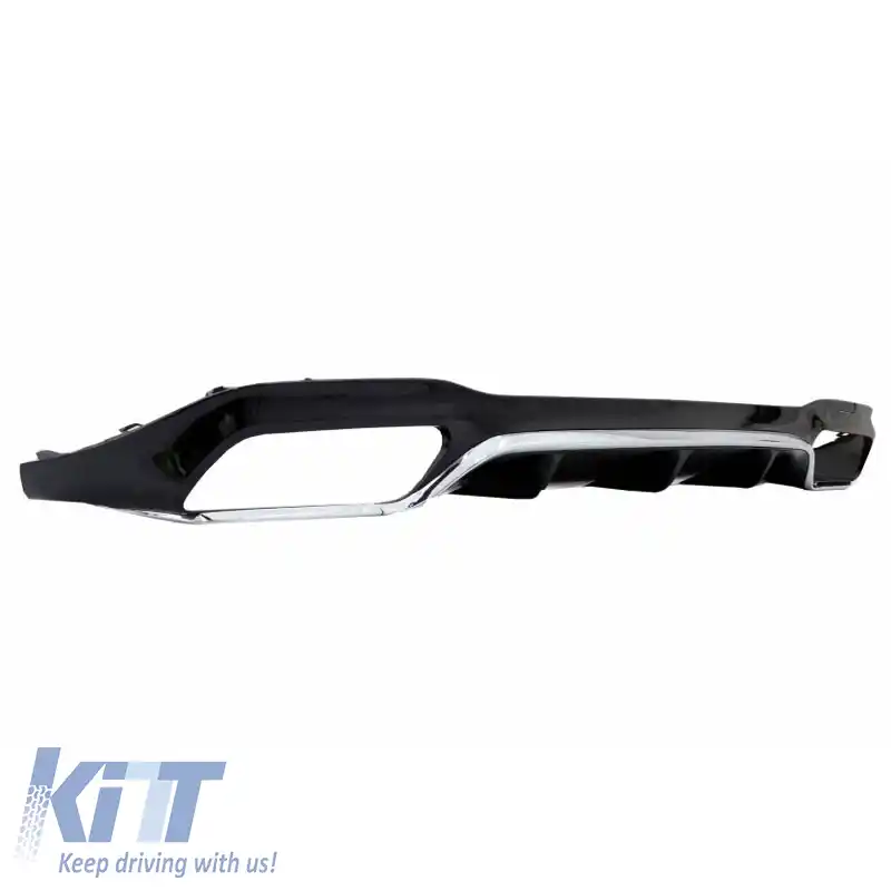 Difuzor pentru bara spate potrivit pentru Mercedes-Benz E-Class W213 16-19 Bara de design A Negru/Chrome Fabricat din plastic ABS 1buc-image-6294985