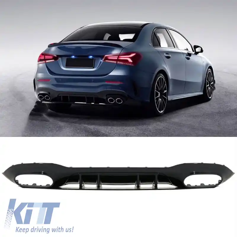 Difuzor pentru bara spate potrivit pentru Mercedes-Benz A-Class W177 19+ Sedan A45 A Design Look-image-6310204