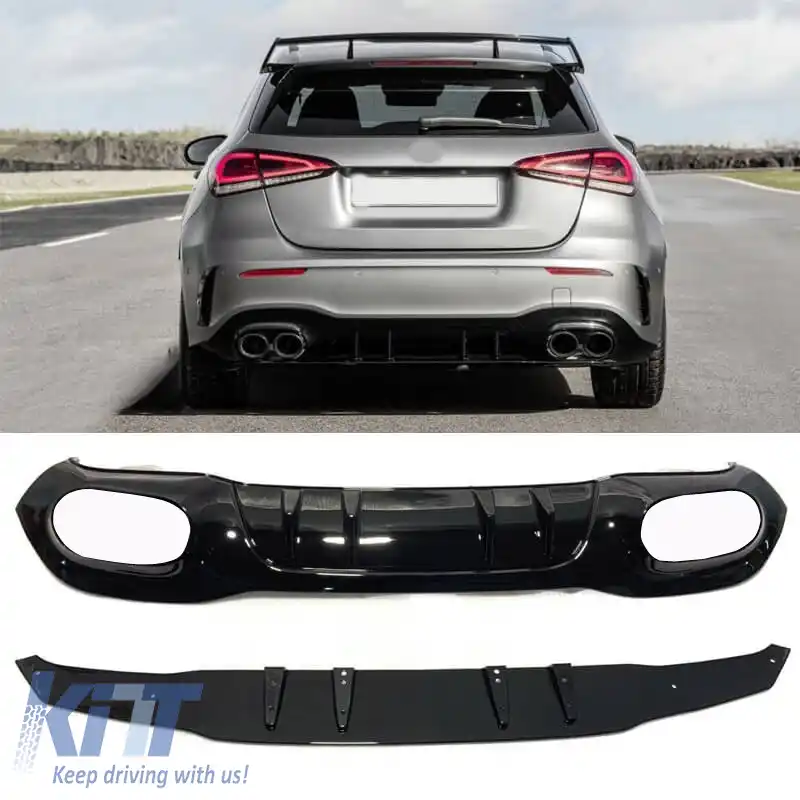 Difuzor pentru bara spate potrivit pentru Mercedes-Benz A-Class W177 19+ Hatchback A45 A Design Look-image-6310213