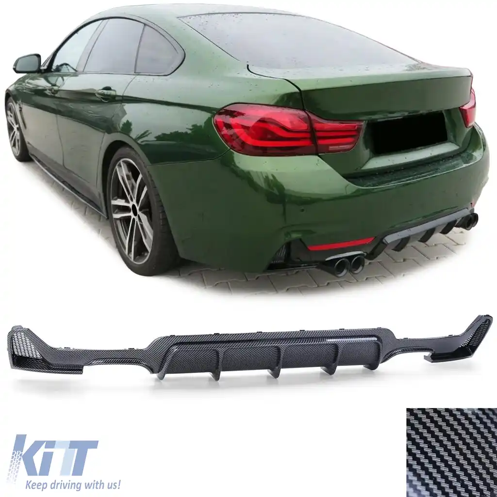 Difuzor posterior din carbon pentru performanță, cu țeavă dublă stânga+dreapta, potrivit pentru BMW Seria 4 F32 F33 F36
