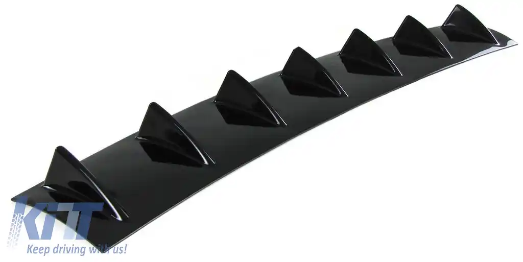 Difuzor posterior universal pentru bara de protecție cu 7 aripioare, negru lucios-image-6206266