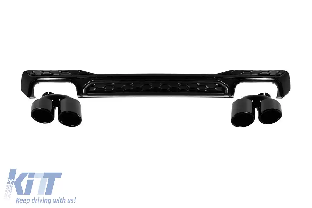 Difuzor S-Style cu ieșiri de evacuare negre, potrivit pentru bara spate Audi A7 Sportback S line 2019–2024