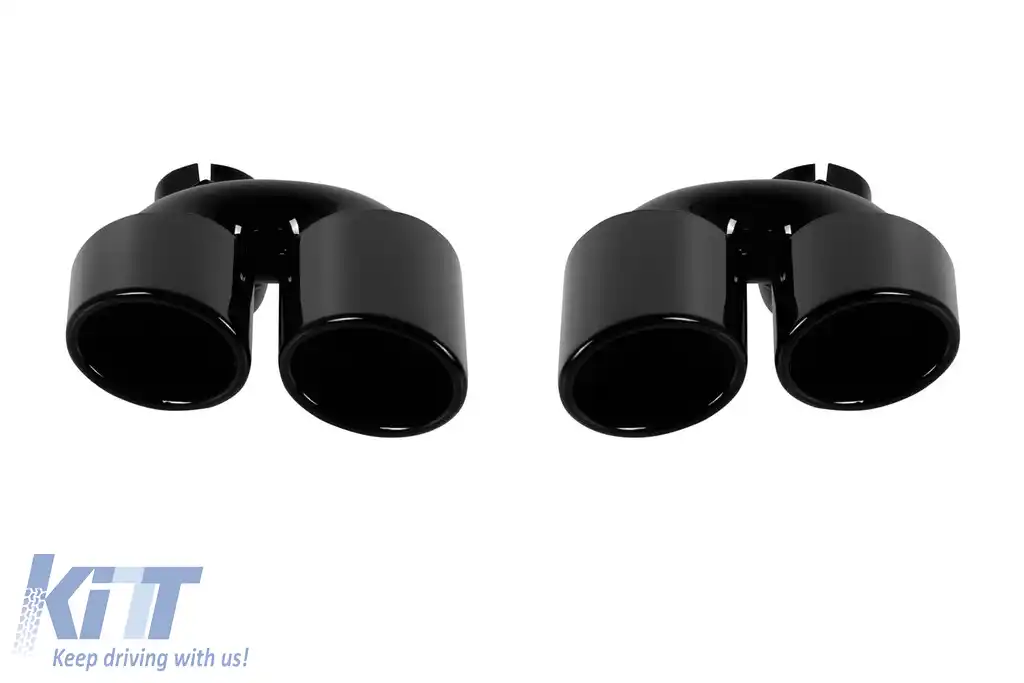 Difuzor S-Style cu ieșiri de evacuare negre, potrivit pentru bara spate Audi A7 Sportback S line 2019–2024-image-6139203