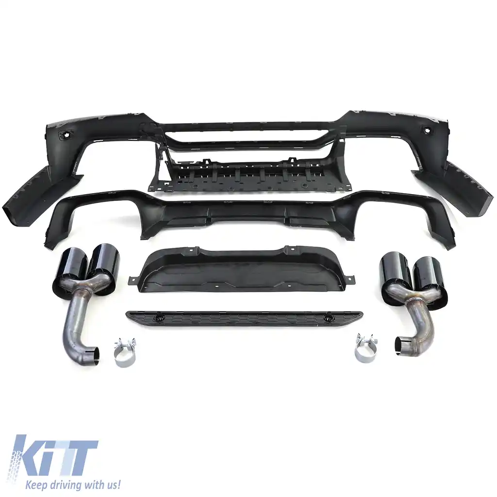 Difuzor Spate Conversie Performanță + Țevi de Evacuare Negre potrivit pentru BMW X4 G02 18-21-image-6192515