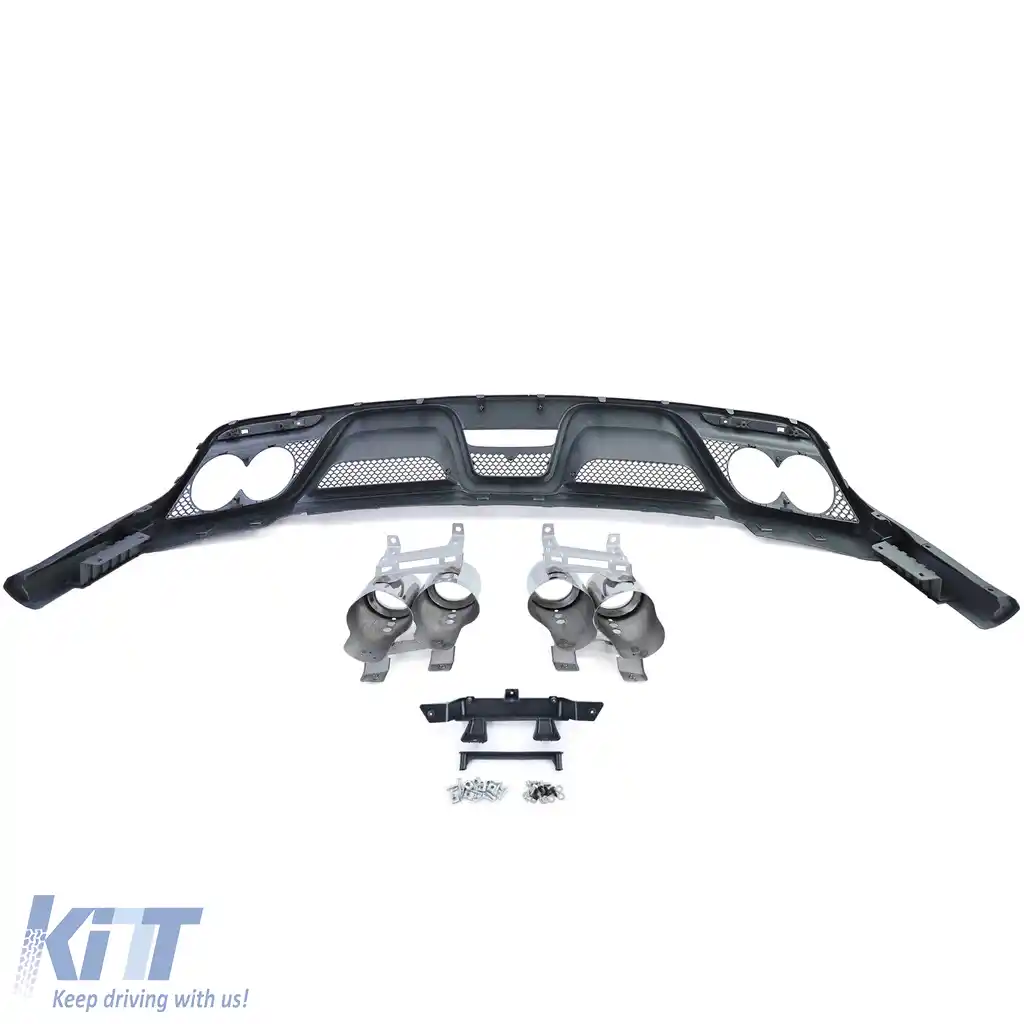 Difuzor spate cu aspect Shelby GT350 + țevi de eșapament duble, potrivit pentru Ford Mustang 6 14-17-image-6193605