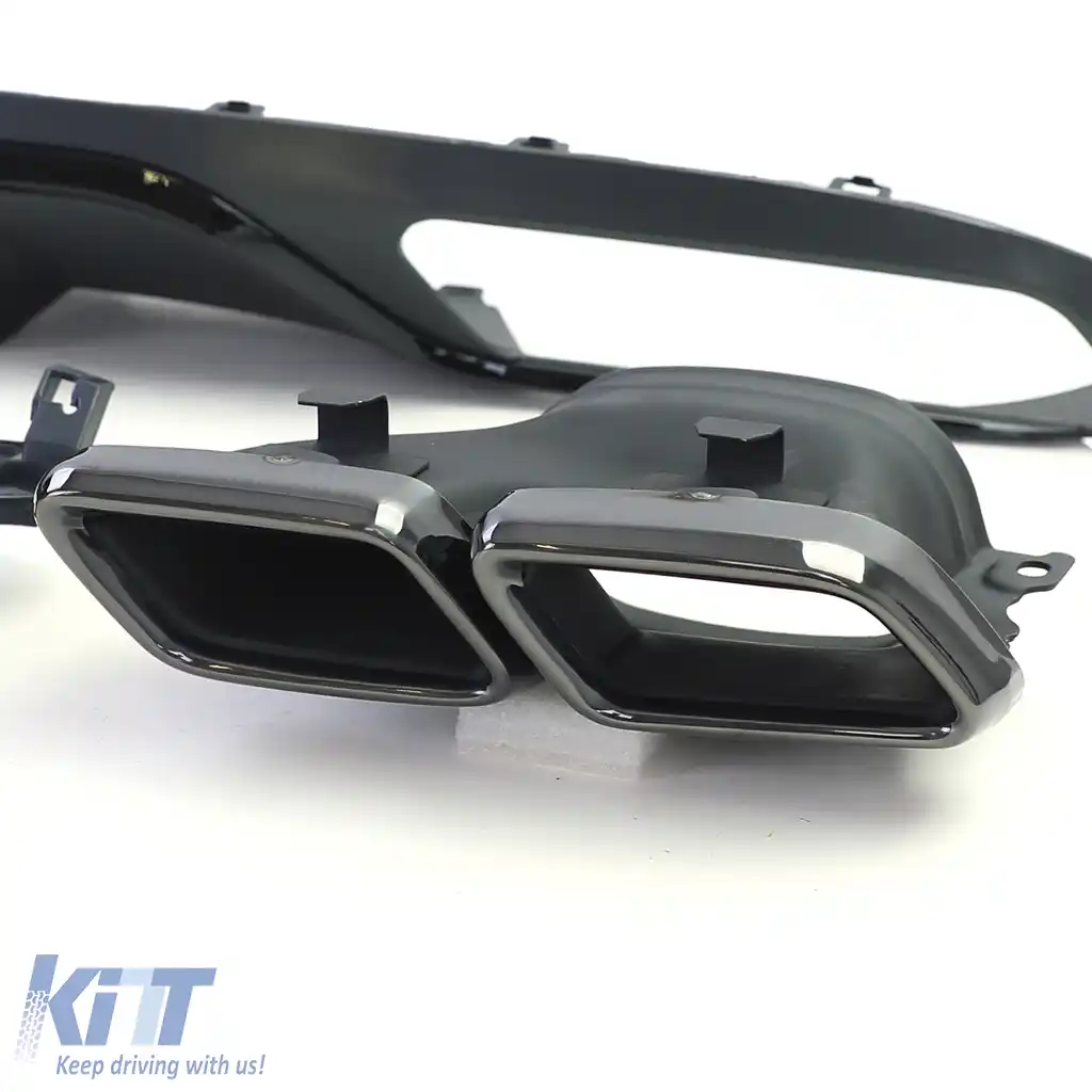 Difuzor spate cu ieșiri de evacuare negre, potrivit pentru Mercedes E-Class W213 fără linia de design A-image-6198151