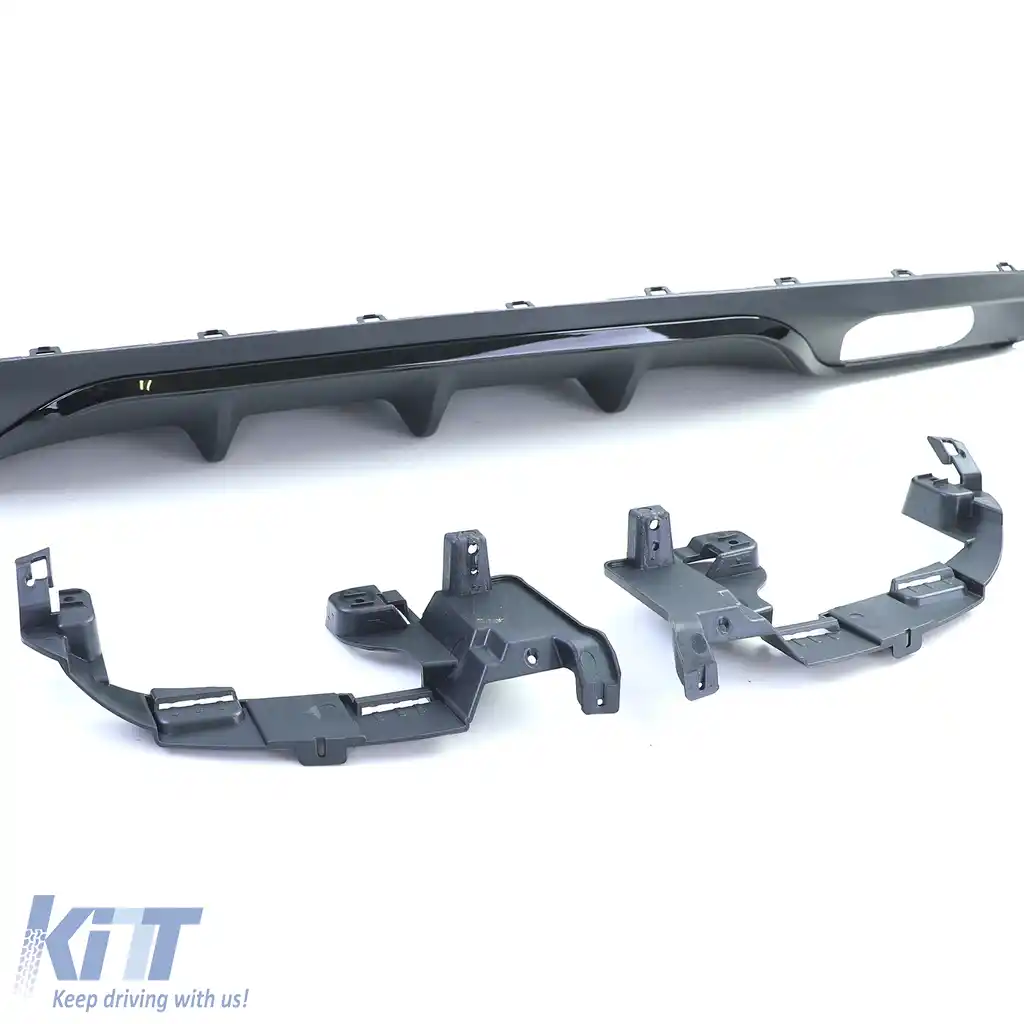 Difuzor spate cu ieșiri de evacuare negre, potrivit pentru Mercedes E-Class W213 fără linia de design A-image-6198154