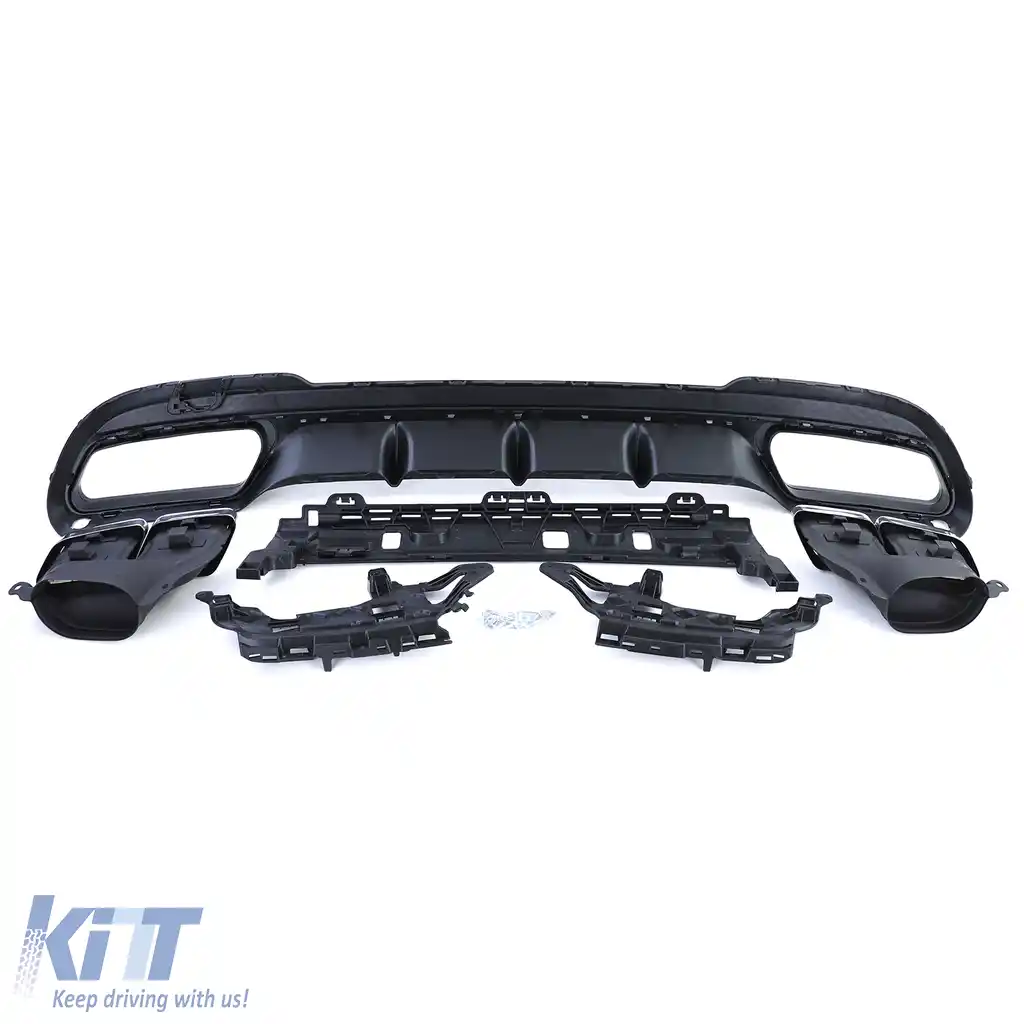 Difuzor spate cu tevi de eșapament cromate, potrivit pentru Mercedes E-Class W212 13-16 cu linia de design A-image-6196534