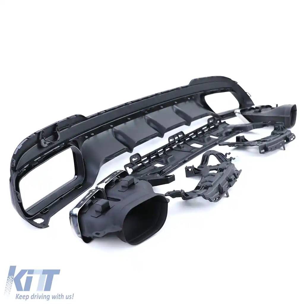 Difuzor spate cu tevi de eșapament cromate, potrivit pentru Mercedes E-Class W212 13-16 cu linia de design A-image-6196535
