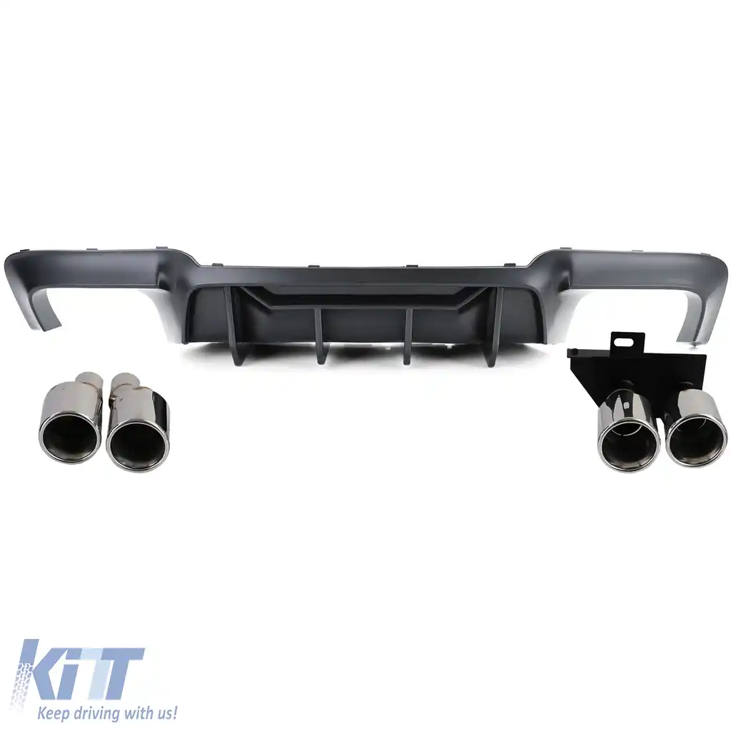 Difuzor spate de conversie + țevi de eșapament cromate pentru BMW Seria 5 F10 F11 520 523 525 528 530-image-6207394