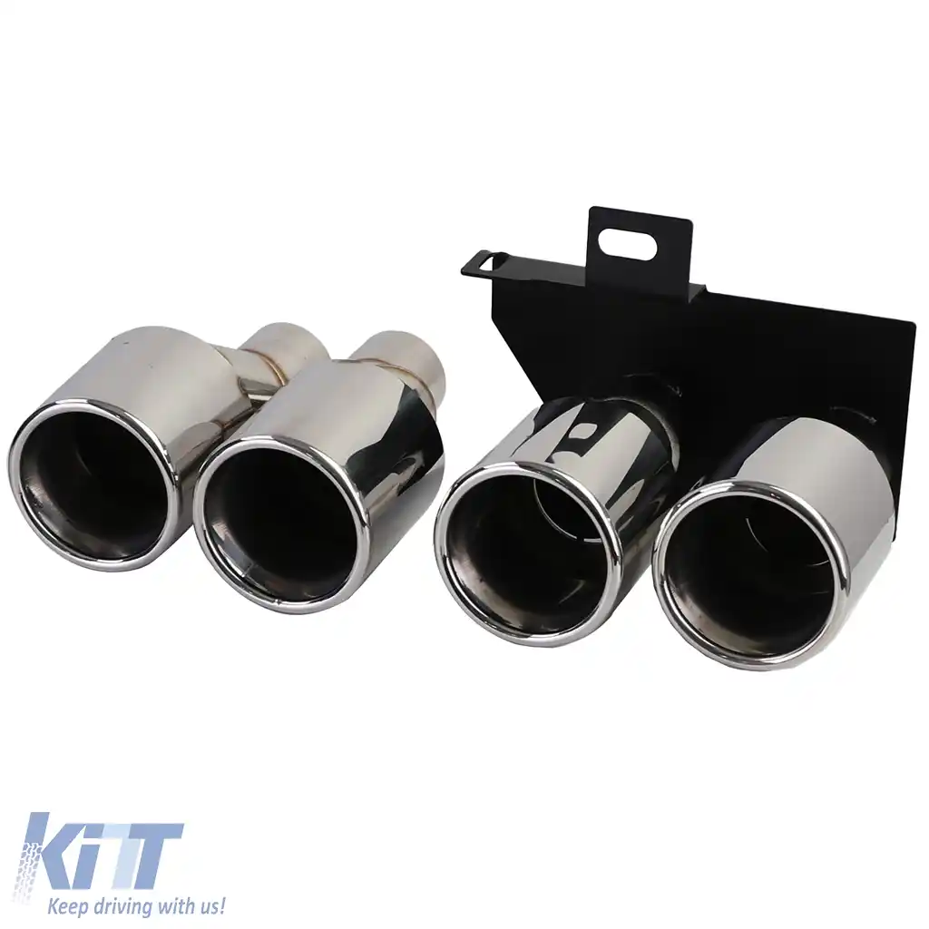 Difuzor spate de conversie + țevi de eșapament cromate pentru BMW Seria 5 F10 F11 520 523 525 528 530-image-6207398