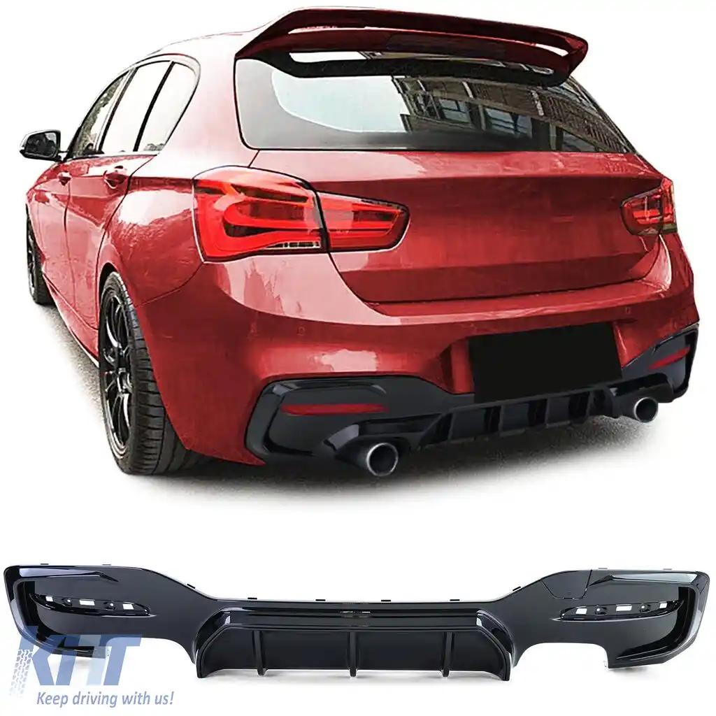 image-44-Difuzor spate de performanță duplex cu 4 țevi, potrivit pentru BMW Seria 1 F20 F21 M135 M140 15-19