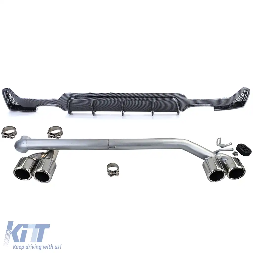 Difuzor spate din carbon + țeavă de eșapament cu aspect sportiv, potrivit pentru BMW Seria 4 F32 F33 F36 425 428 430-image-6205294