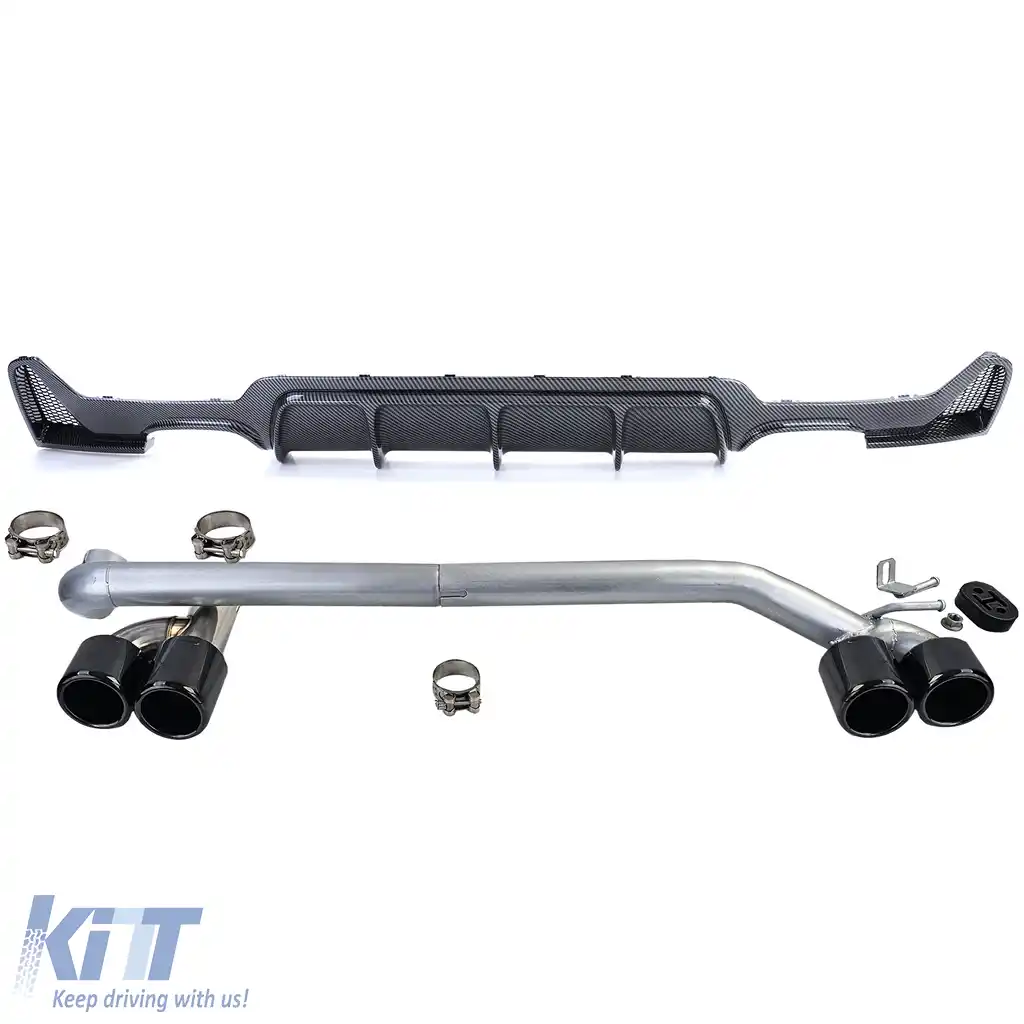 Difuzor spate din carbon + țeavă de eșapament cu aspect sportiv, potrivit pentru BMW F32 F33 F36 425 428 430-image-6205301