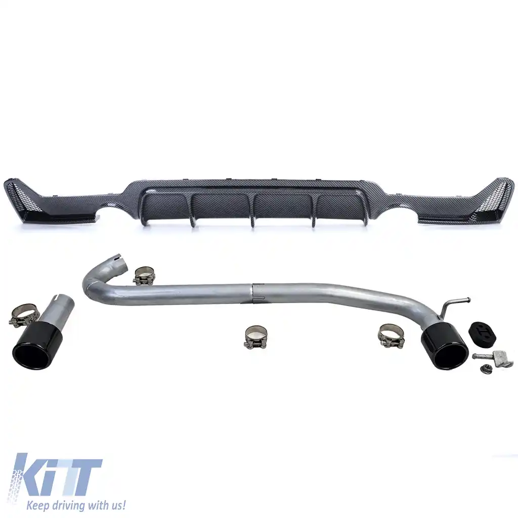 Difuzor spate din carbon + țeavă de evacuare 440 look potrivit pentru BMW F32 F33 F36 425 428 430-image-6326544