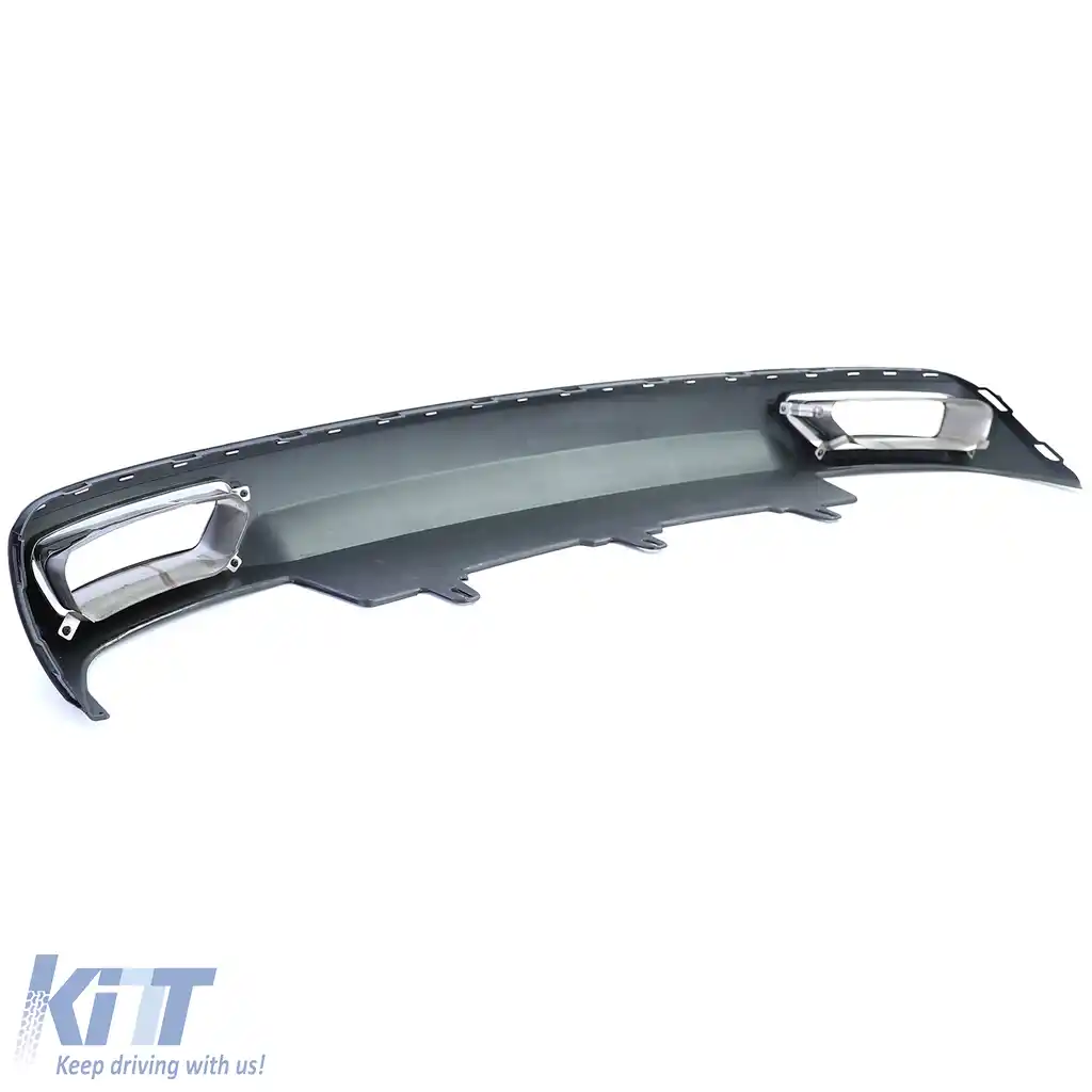 Difuzor spate + țevi de eșapament look W12 potrivit pentru Audi A6 C7 4G 10-14 2.8 3.0 fără S-Line-image-6192448