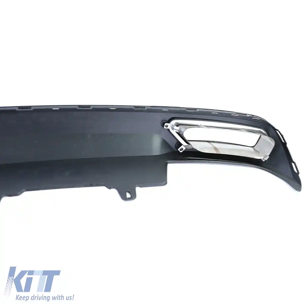 Difuzor spate + țevi de eșapament look W12 potrivit pentru Audi A6 C7 4G 10-14 2.8 3.0 fără S-Line-image-6192449