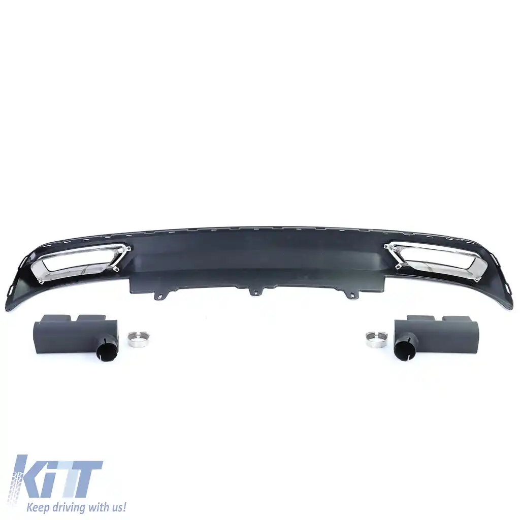 Difuzor spate + țevi de eșapament look W12 potrivit pentru Audi A6 C7 4G 10-14 2.8 3.0 fără S-Line-image-6192450