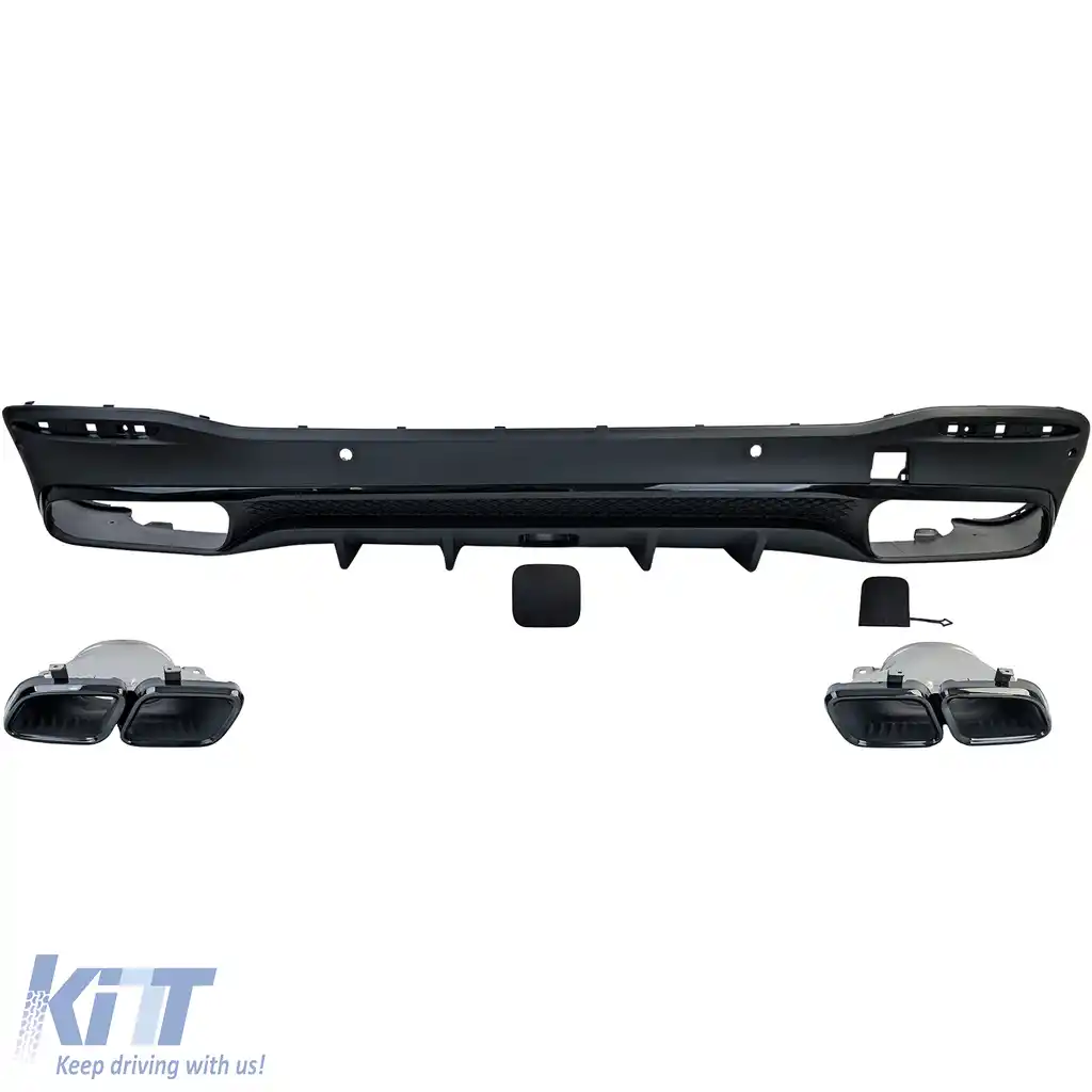 Difuzor spate + țevi de eșapament negre potrivit pentru Mercedes GLE W167 GLS X167 A Design-Line-image-6208761