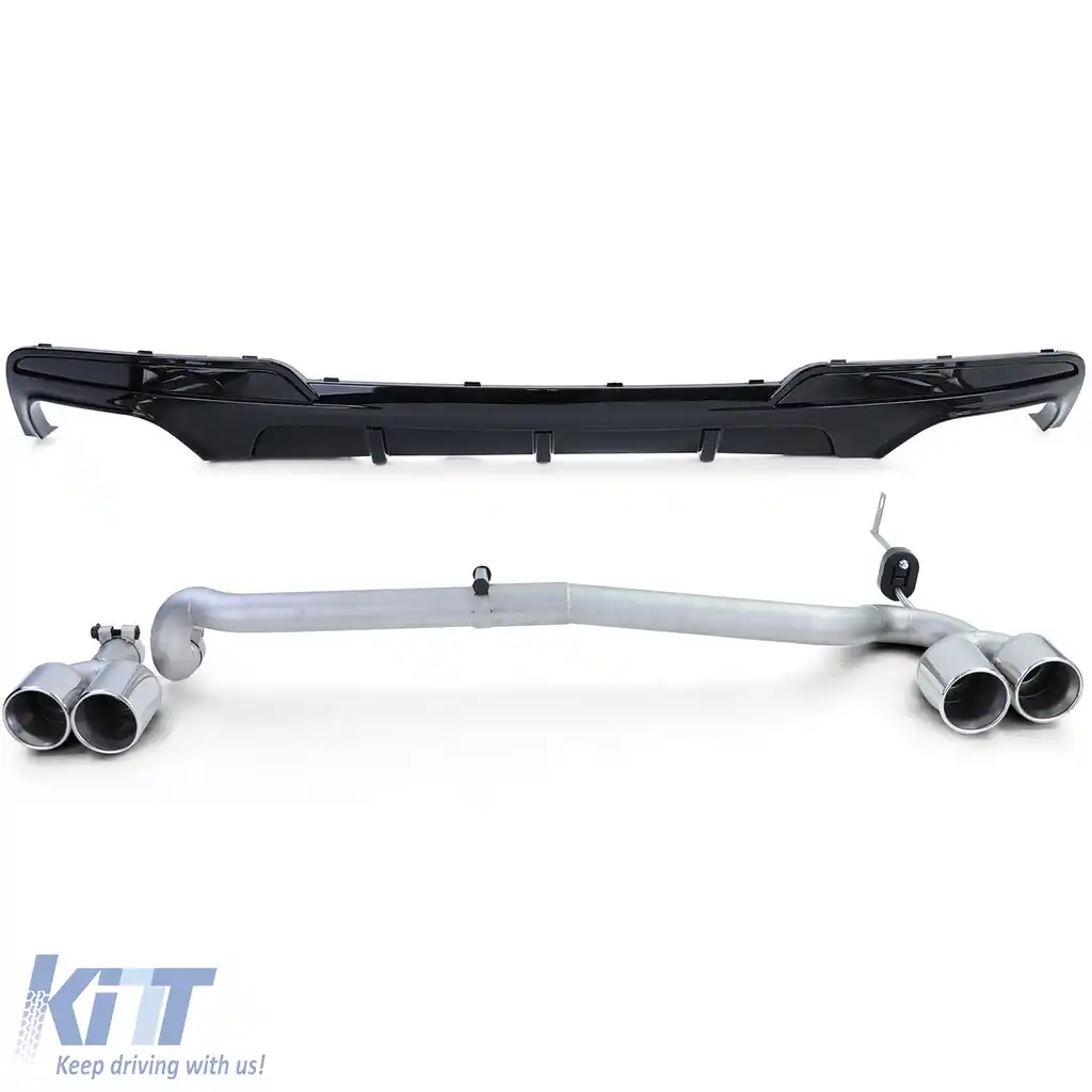 Difuzor spate lucios + conversie țeavă de eșapament duplex potrivit pentru BMW F10 F11 520 525 528 530-image-6200483