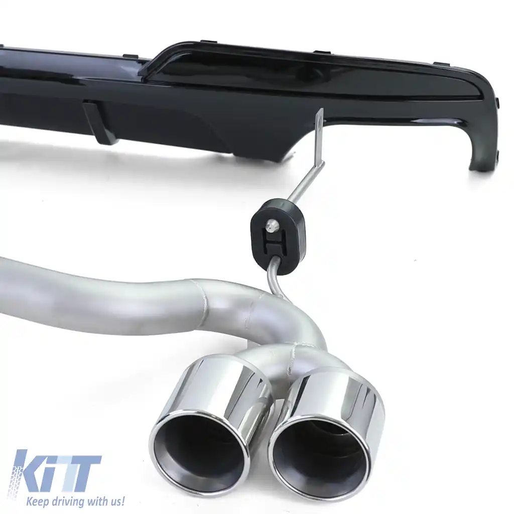 Difuzor spate lucios + conversie țeavă de eșapament duplex potrivit pentru BMW F10 F11 520 525 528 530-image-6200487