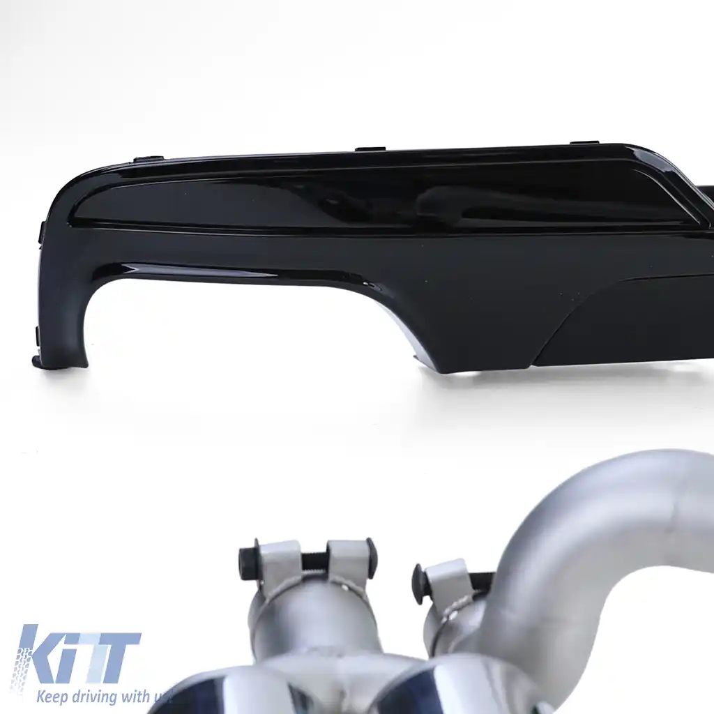 Difuzor spate lucios + conversie țeavă de eșapament duplex potrivit pentru BMW F10 F11 520 525 528 530-image-6200489