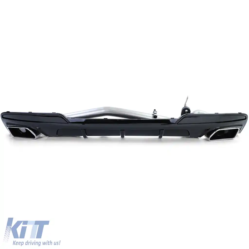 Difuzor spate lucios + conversie țeavă de eșapament duplex V8 potrivit pentru BMW F10 F11 520 525 530-image-6200497