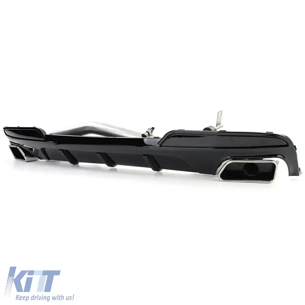 Difuzor spate lucios + conversie țeavă de eșapament duplex V8 potrivit pentru BMW F10 F11 520 525 530-image-6200498