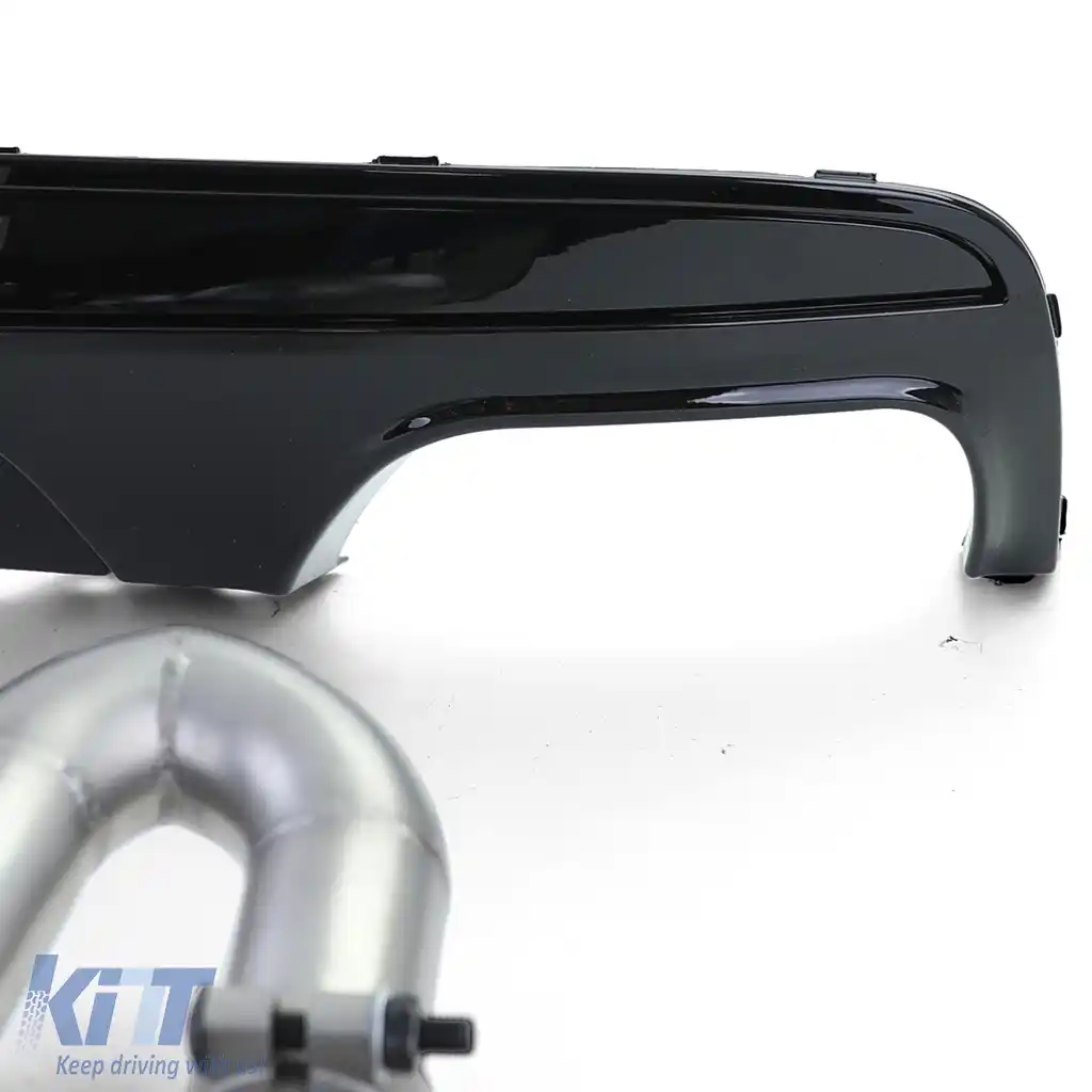 Difuzor spate lucios + conversie țeavă de eșapament duplex V8 potrivit pentru BMW F10 F11 520 525 530-image-6200502