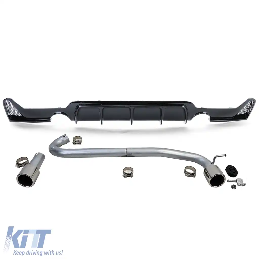 Difuzor spate lucios + țeavă de eșapament aspect 440 potrivit pentru BMW F32 F33 F36 425 428 430-image-6196622
