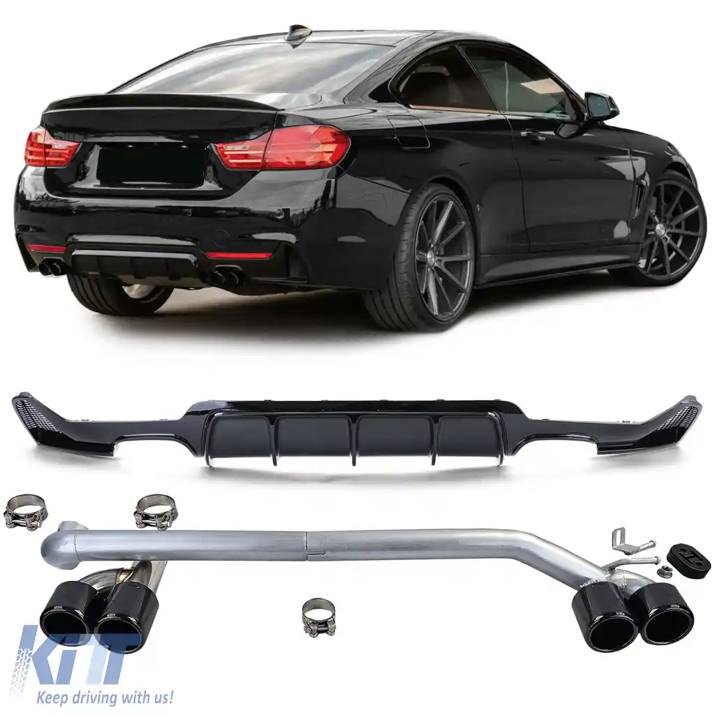 Difuzor spate lucios + țeavă de eșapament aspect sport potrivit pentru BMW F32 F33 F36 425 428 430