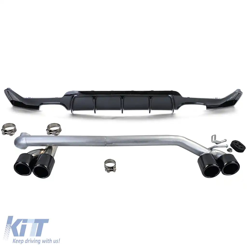 Difuzor spate lucios + țeavă de eșapament aspect sport potrivit pentru BMW F32 F33 F36 425 428 430-image-6197452