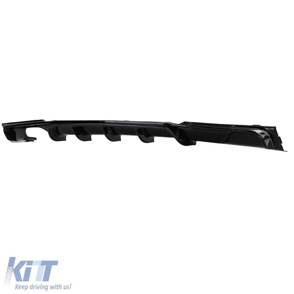 Difuzor spate lucios + țeavă de eșapament dublă cromată, potrivit pentru BMW F30 F31 316 318 320-image-6209673