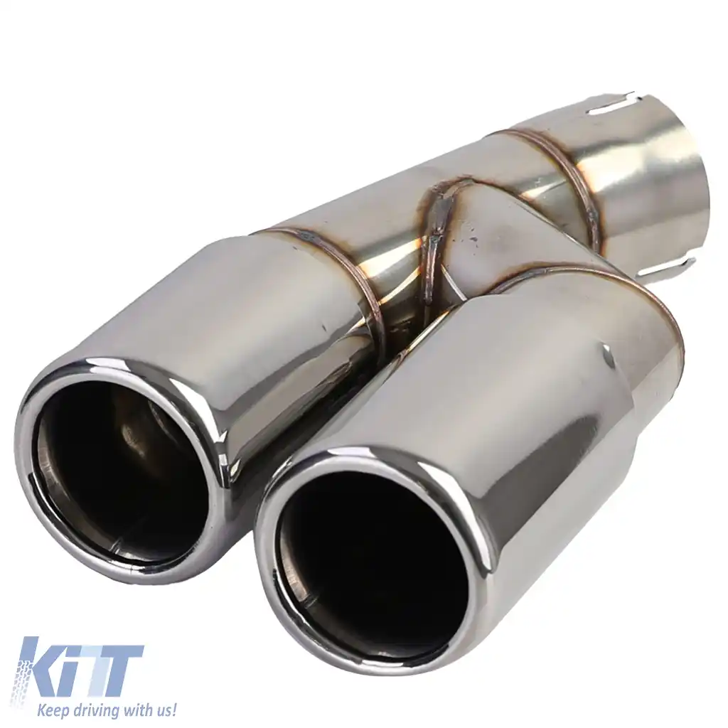 Difuzor spate lucios + țeavă de eșapament dublă cromată, potrivit pentru BMW F30 F31 316 318 320-image-6209675