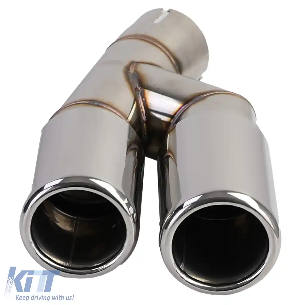 Difuzor spate lucios + țeavă de eșapament dublă cromată, potrivit pentru BMW F30 F31 316 318 320-image-6209677