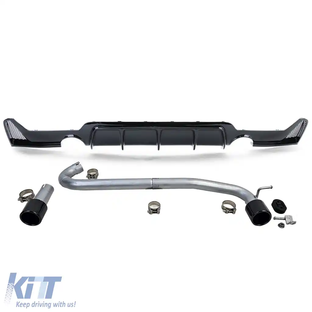 Difuzor spate lucios + țeavă de eșapament aspect 440 potrivit pentru BMW F32 F33 F36 425 428 430-image-6278292