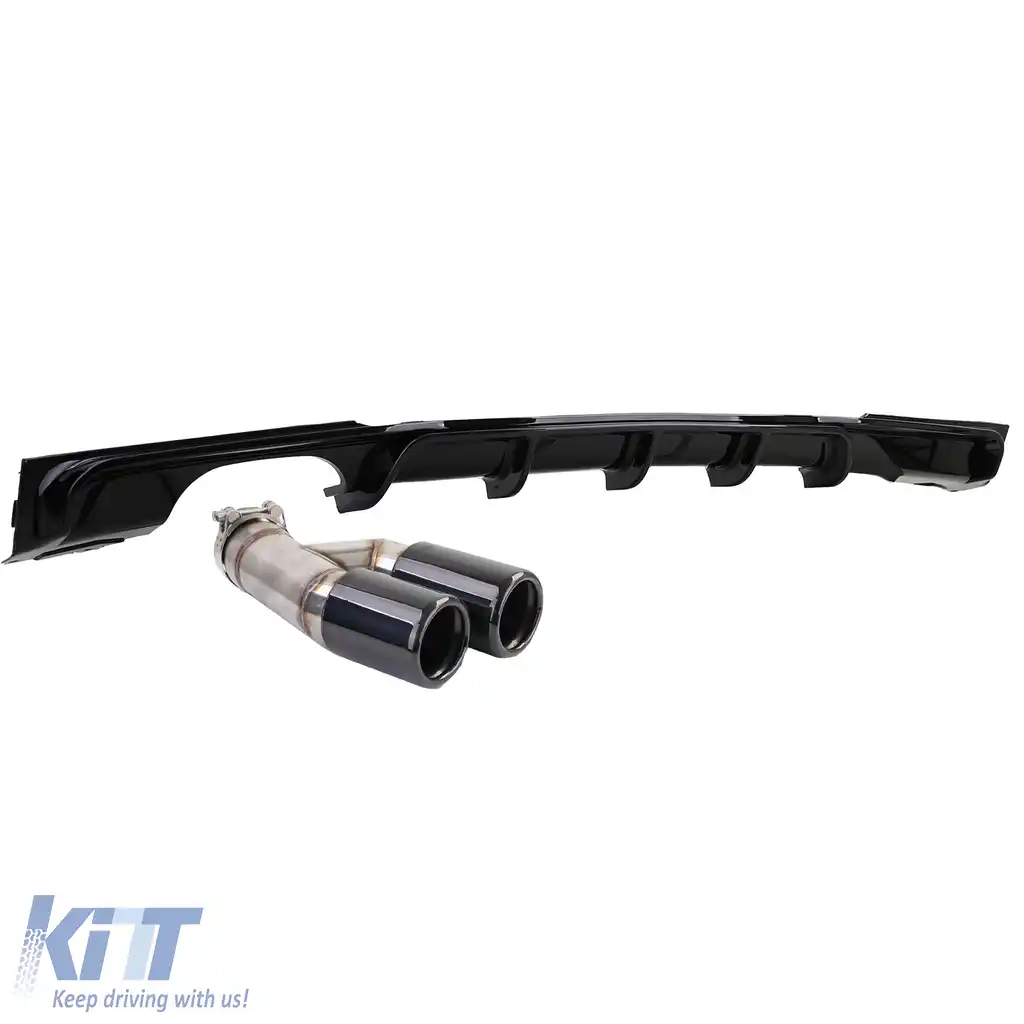 Difuzor spate lucios + țeavă dublă de evacuare neagră, potrivit pentru BMW F30 F31 316i 318i 320i-image-6198856