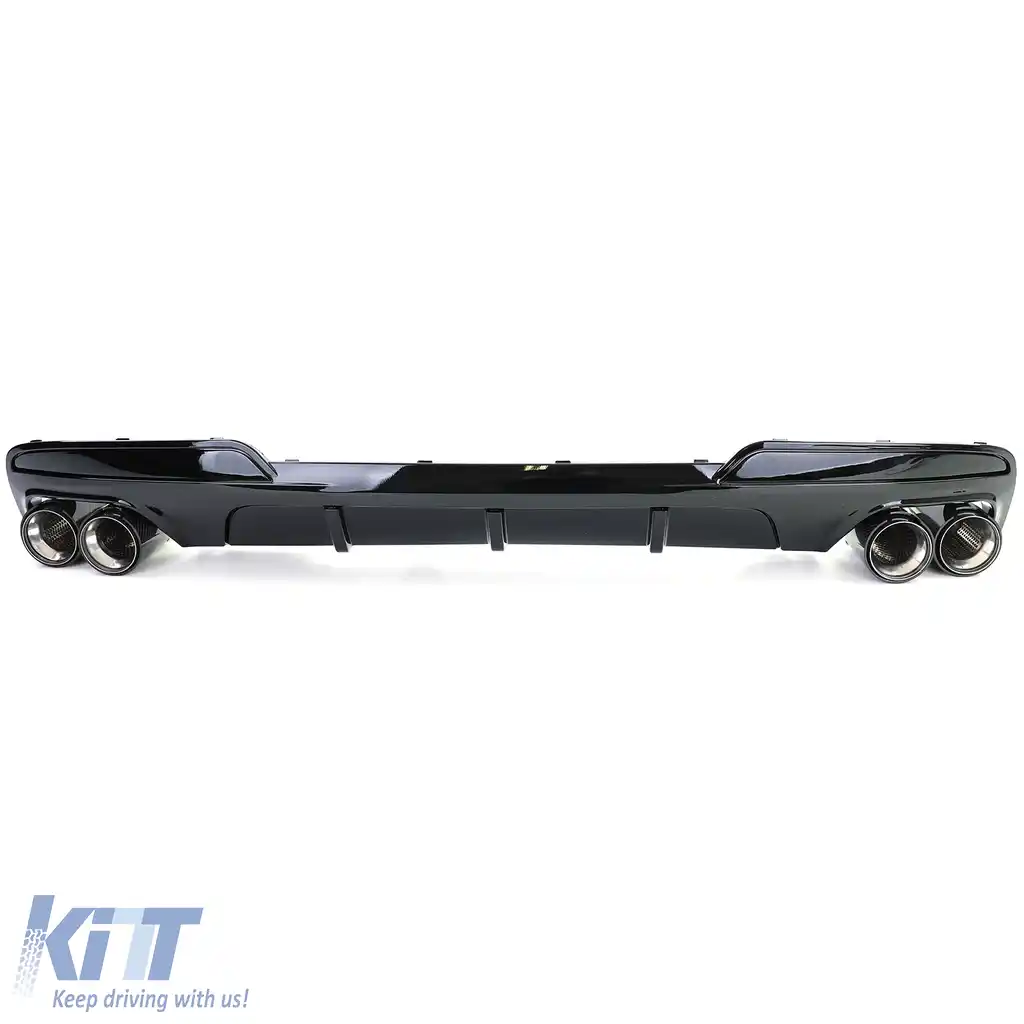 Difuzor spate lucios + țevi de evacuare 4-pipe din carbon real, potrivit pentru BMW F10 F11 535i 535d-image-6202053