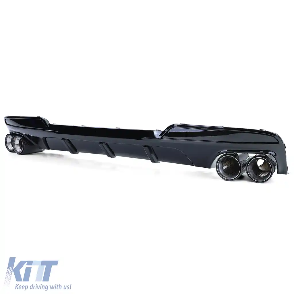 Difuzor spate lucios + țevi de evacuare 4-pipe din carbon real, potrivit pentru BMW F10 F11 535i 535d-image-6202055