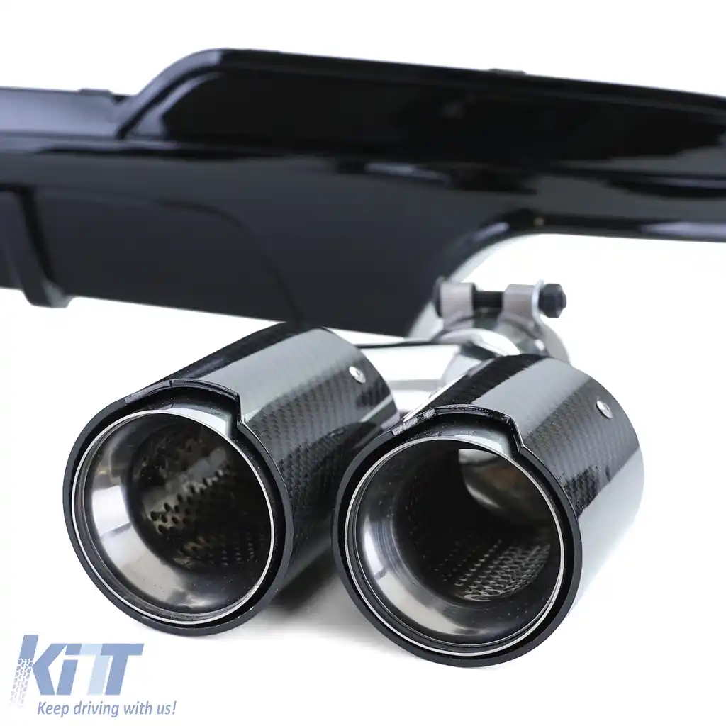 Difuzor spate lucios + țevi de evacuare 4-pipe din carbon real, potrivit pentru BMW F10 F11 535i 535d-image-6202057