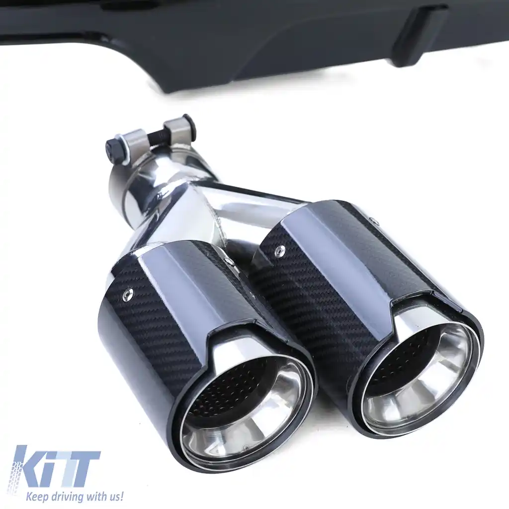 Difuzor spate lucios + țevi de evacuare 4-pipe din carbon real, potrivit pentru BMW F10 F11 535i 535d-image-6202058