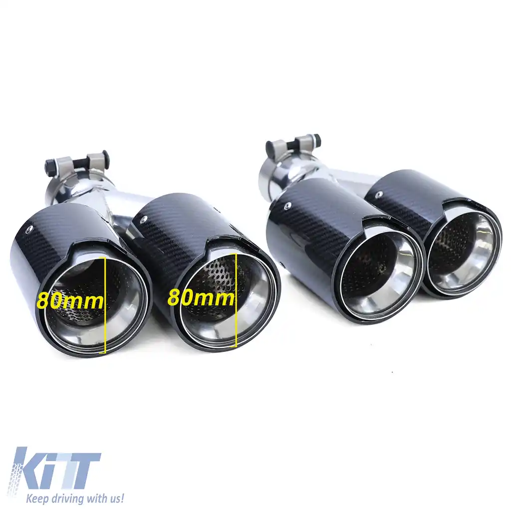Difuzor spate lucios + țevi de evacuare 4-pipe din carbon real, potrivit pentru BMW F10 F11 535i 535d-image-6202060