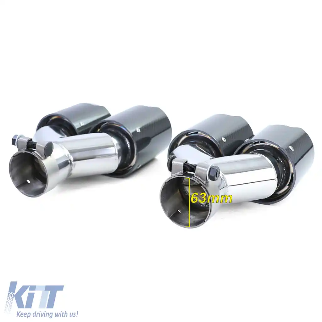 Difuzor spate lucios + țevi de evacuare 4-pipe din carbon real, potrivit pentru BMW F10 F11 535i 535d-image-6202061