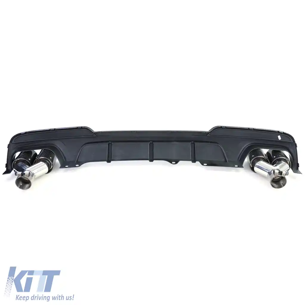 Difuzor spate lucios + țevi de evacuare 4-pipe din carbon real, potrivit pentru BMW F10 F11 535i 535d-image-6202062