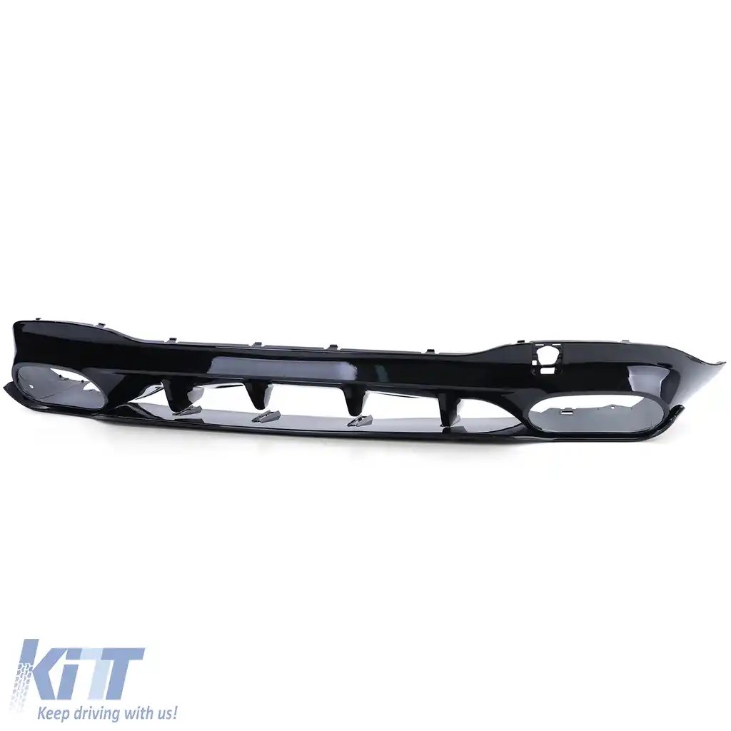Difuzor spate lucios negru + țevi de eșapament duble negre, potrivit pentru Mercedes CLA C118 X118-image-6203145