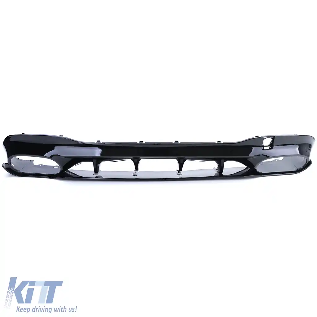 Difuzor spate lucios negru + țevi de eșapament duble negre, potrivit pentru Mercedes CLA C118 X118-image-6203149