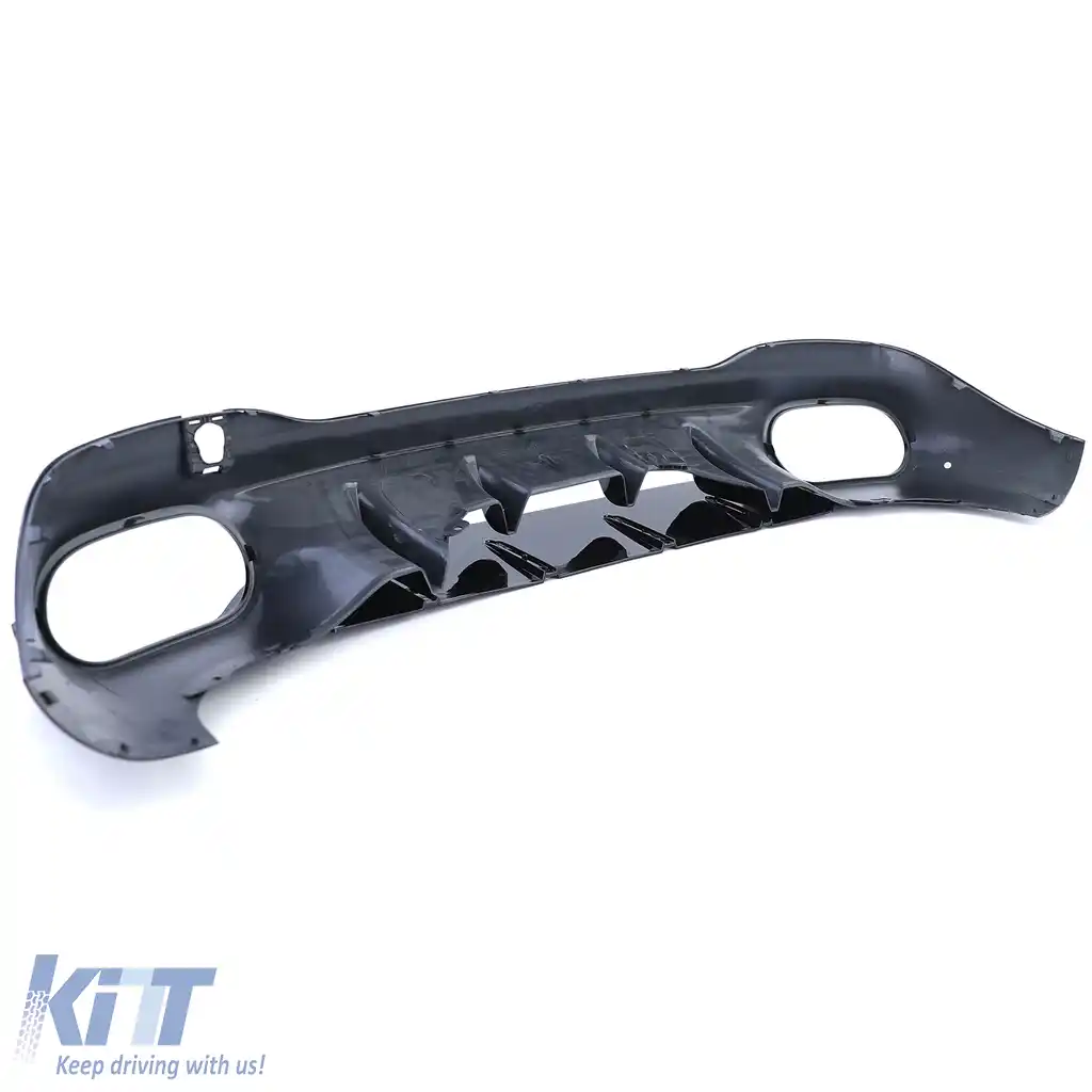 Difuzor spate lucios negru + țevi de eșapament duble negre, potrivit pentru Mercedes CLA C118 X118-image-6203151