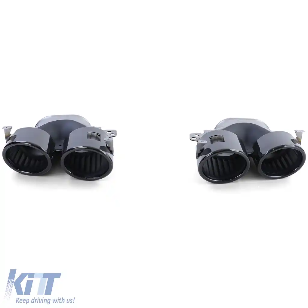 Difuzor spate lucios negru + țevi de eșapament duble negre, potrivit pentru Mercedes CLA C118 X118-image-6203156