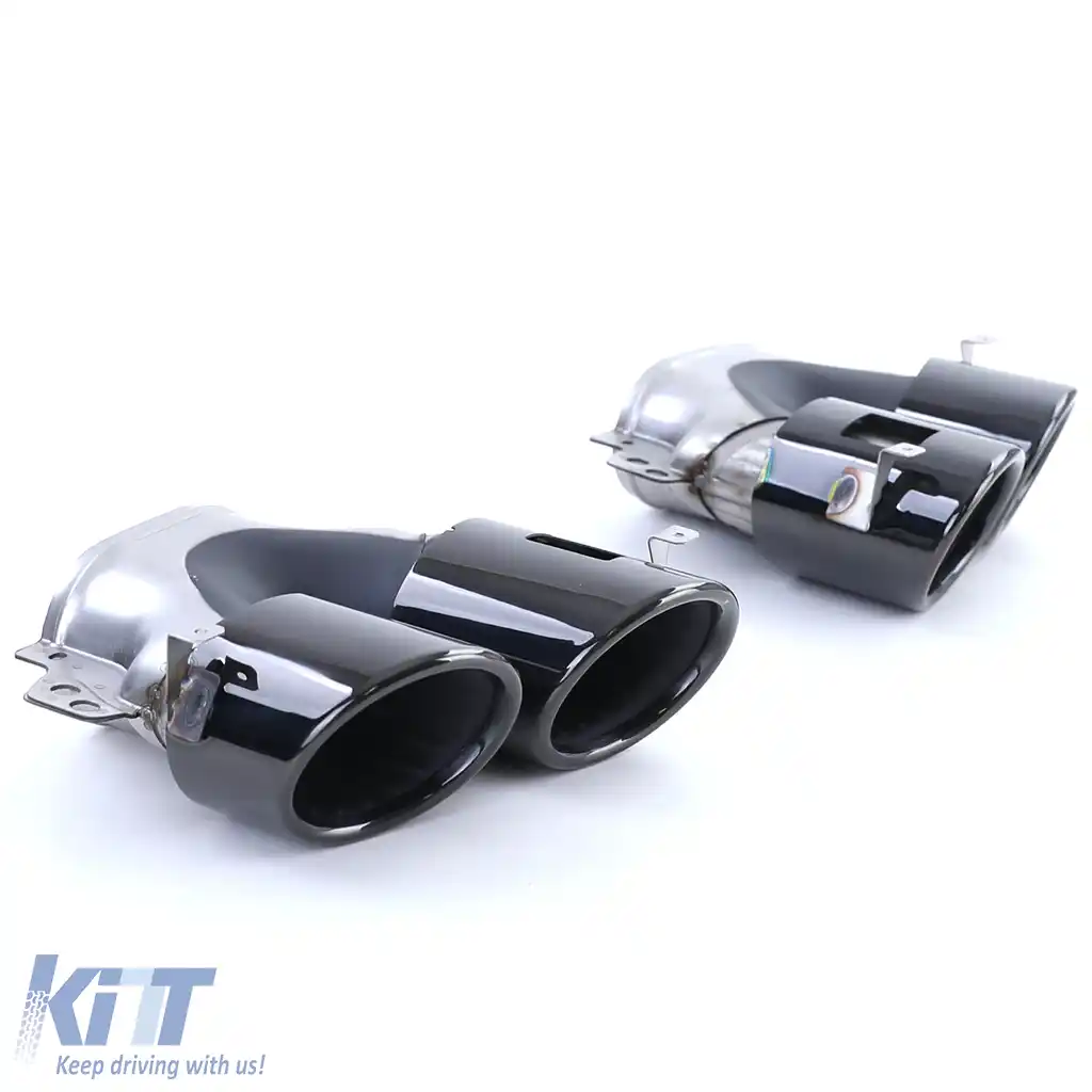 Difuzor spate lucios negru + țevi de eșapament duble negre, potrivit pentru Mercedes CLA C118 X118-image-6203157